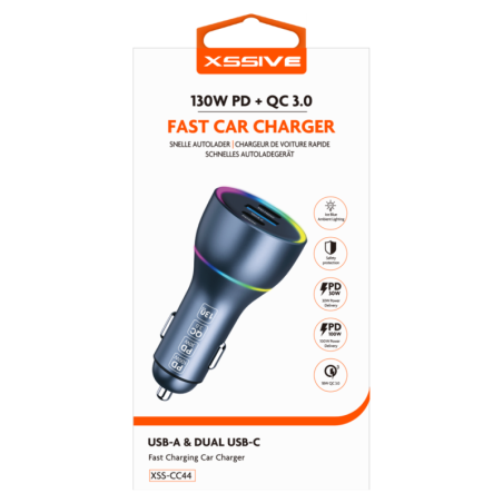 XSSIVE XSS-CC44 car charger 130W USB-C + USB