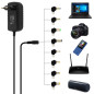 Chargeur universel LinQ T-128P – 36 W, 12 V, 8 embouts