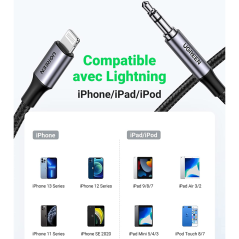 Câble Ugreen Lightning Jack 3,5 mm MFi | Smarty