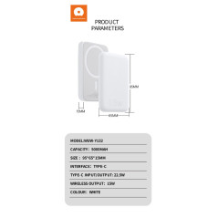 MagSafe Power Bank WUW Y132 – 5,000 mAh White