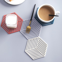 Red striped silicone trivet ECO | Smarty