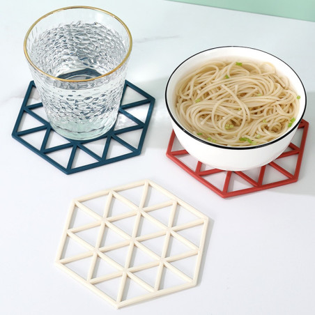 Dessous de plat silicone ECO – Triangle blanc