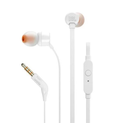 JBL Écouteurs Tune 110 JBLT110WHT – Jack 3,5 mm Blanc