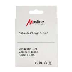 Câble 3-en-1 Mayline 20 W 1 m | Smarty