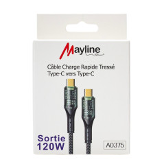 Câble USB-C Mayline 120 W tressé 1 m | Smarty