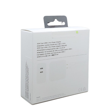 Apple Dual USB-C Charger MW2K3ZM/A – 35W