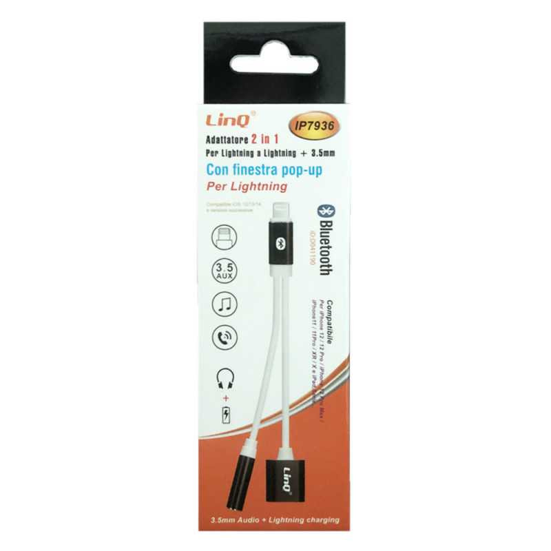 Câble 2 En 1 Lightning Mâle / Jack 3.5mm et Lightning Femelle LinQ IP7936 Câble 2 En 1 Lightning Mâle / Jack 3.5mm et Lightning Femelle LinQ IP7936