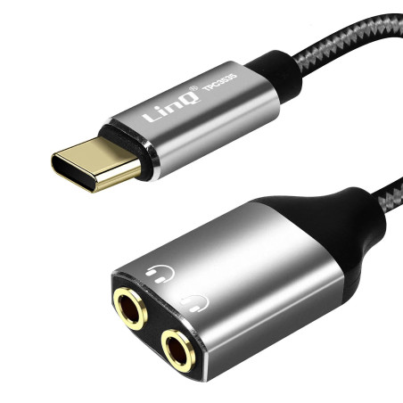 Adaptateur LinQ TPC3535 USB-C double casque | Smarty