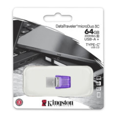 Kingston DataTraveler 3C 64GB USB Drive Purple