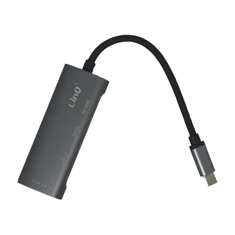 Concentrateur USB-C LinQ TPC3056 – 4-en-1 USB 3.0 + USB 2.0 + USB-C + PD