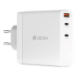 Wall Charger Devia Series - 140W PD, 2 USB-C + USB-A, GaN, EU Plug, White Wall Charger Devia Series - 140W PD, 2 USB-C + USB-A, GaN, EU Plug, White