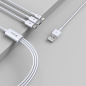 Câble 3-en-1 Devia Smart Series – USB, Micro USB, Lightning, USB-C 1,2 m Blanc