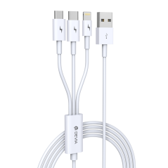 Câble 3-en-1 Devia 1,2 m blanc | Smarty