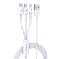 Câble 3-en-1 Devia Smart Series – USB, Micro USB, Lightning, USB-C 1,2 m Blanc