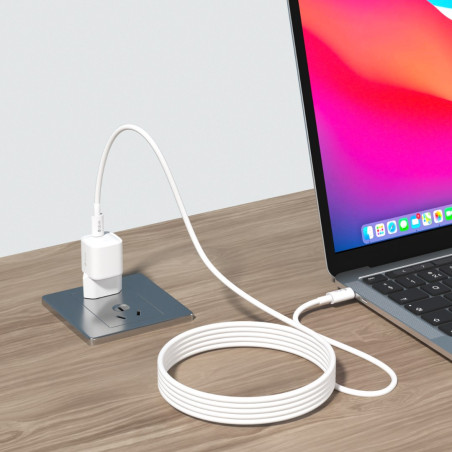 Câble USB-C vers USB-C Devia Smart Series – 2 m PD 60W/3A Blanc
