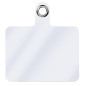 Patch universel ECO pour lanière de téléphone – transparent, anneau métal Patch universel ECO pour lanière de téléphone – transparent, anneau métal