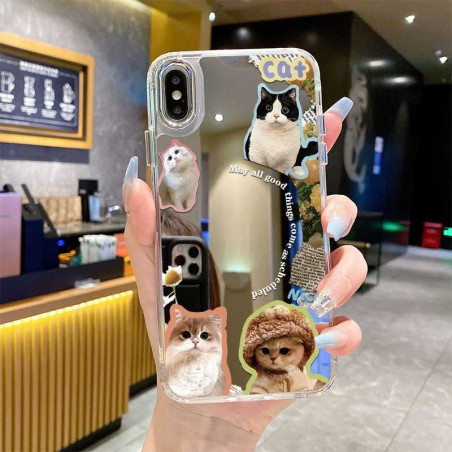 Coque de Protection de silicone Miroir avec image de chat pour iPhone — ECO · Smarty Paris 18e