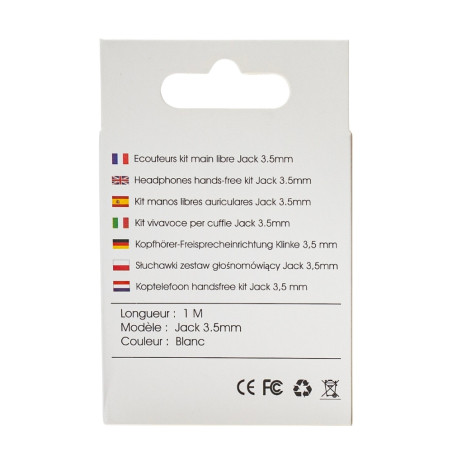 Hands-Free Earphones Mayline – White 3.5mm Jack