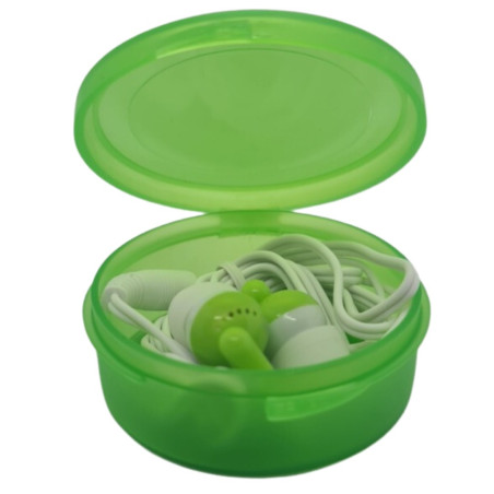 Wired In-Ear Earphones Pixika – Green 3.5mm Jack with Case