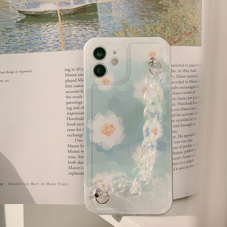 Case with Blue Watercolor Flower Pattern Mayline – Laser Necklace