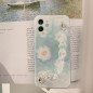 Coque motif aquarelle fleurs bleues Mayline – collier laser