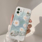 Coque motif aquarelle fleurs bleues Mayline – collier laser