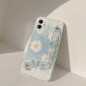 Coque motif aquarelle fleurs bleues Mayline – collier laser