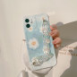 Coque motif aquarelle fleurs bleues Mayline – collier laser