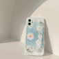 Coque motif aquarelle fleurs bleues Mayline – collier laser