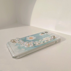 Coque Mayline fleurs bleues collier laser | Smarty