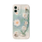 Coque motif aquarelle fleurs bleues Mayline – collier laser