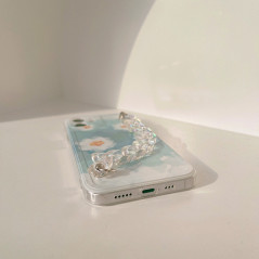 Coque Mayline fleurs bleues collier laser | Smarty