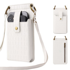 Sac téléphone blanc ceinture fermoirs dorés | Smarty