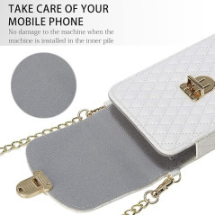 Sac téléphone blanc ceinture fermoirs dorés | Smarty