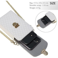 Sac téléphone blanc ceinture fermoirs dorés | Smarty