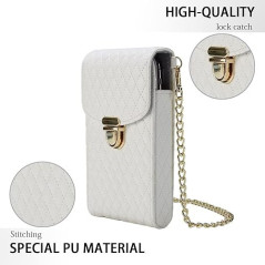 Sac téléphone blanc ceinture fermoirs dorés | Smarty
