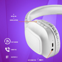 Casque sans fil NGS Artica Wrath blanc | Smarty