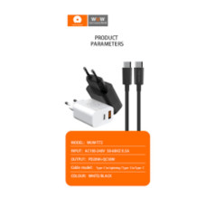 WUW T72 Charging Kit 20W USB-C Lightning White