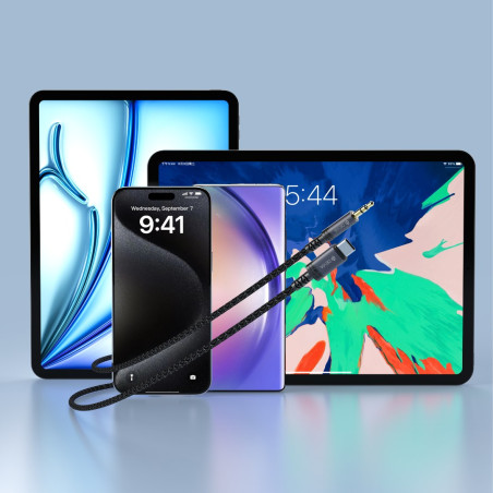 Câble audio Devia iPure Series – USB-C vers 3,5 mm Noir