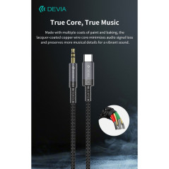 Devia audio cable USB-C to 3.5 mm Black | Smarty