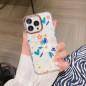 Clear Case Mayline Flower-06 – for iPhone Blue White Flowers