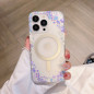 Frosted Clear MagSafe Case Mayline Flower-04 – for iPhone Purple Flower Frosted Clear MagSafe Case Mayline Flower-04 – for iPhone Purple Flower