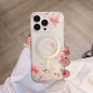 Coque transparente givrée MagSafe Mayline Flower-08 – pour iPhone Fleur rose Coque transparente givrée MagSafe Mayline Flower-08 – pour iPhone Fleur rose