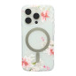 Coque transparente givrée MagSafe Mayline Flower-08 – pour iPhone Fleur rose Coque transparente givrée MagSafe Mayline Flower-08 – pour iPhone Fleur rose