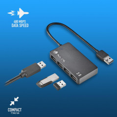 NGS iHub4 Tiny 4-Port USB Hub Black | Smarty
