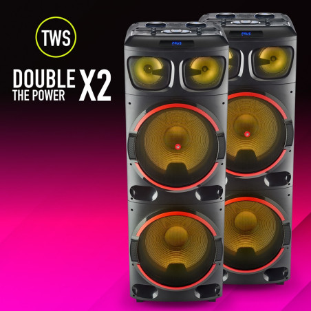 Bluetooth Speaker NGS Wild Dub 3 – Dual 15-inch Subwoofer 1200 W Black