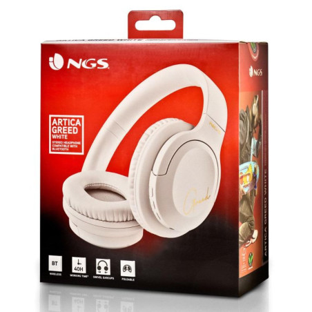 Wireless Headphones NGS Artica Greed – White with Microphone