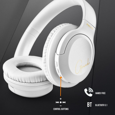 Casque sans fil NGS Artica Greed – Blanc avec microphone