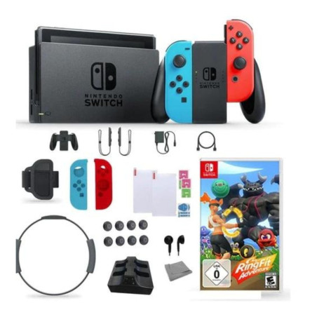 Nintendo Console Switch – Joy-Con bleu/rouge + Ring Fit Adventure