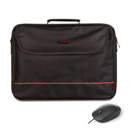 Ensemble sacoche ordinateur portable et souris NGS Bureau Kit 15,6" – Noir